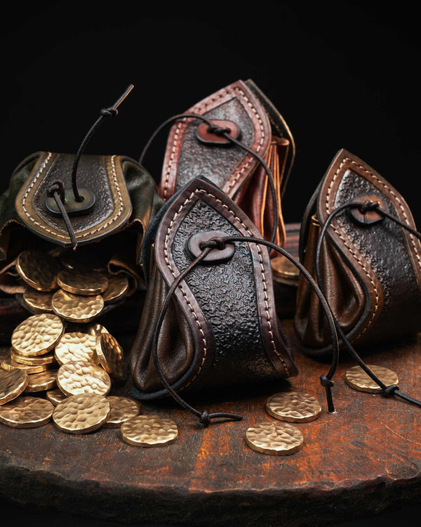 Leather Coin Pouch: Custom Color Drawstring Dice Bag