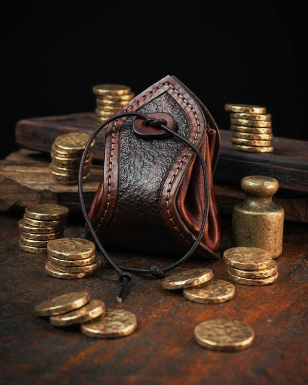 Leather Coin Pouch: Custom Color Drawstring Dice Bag