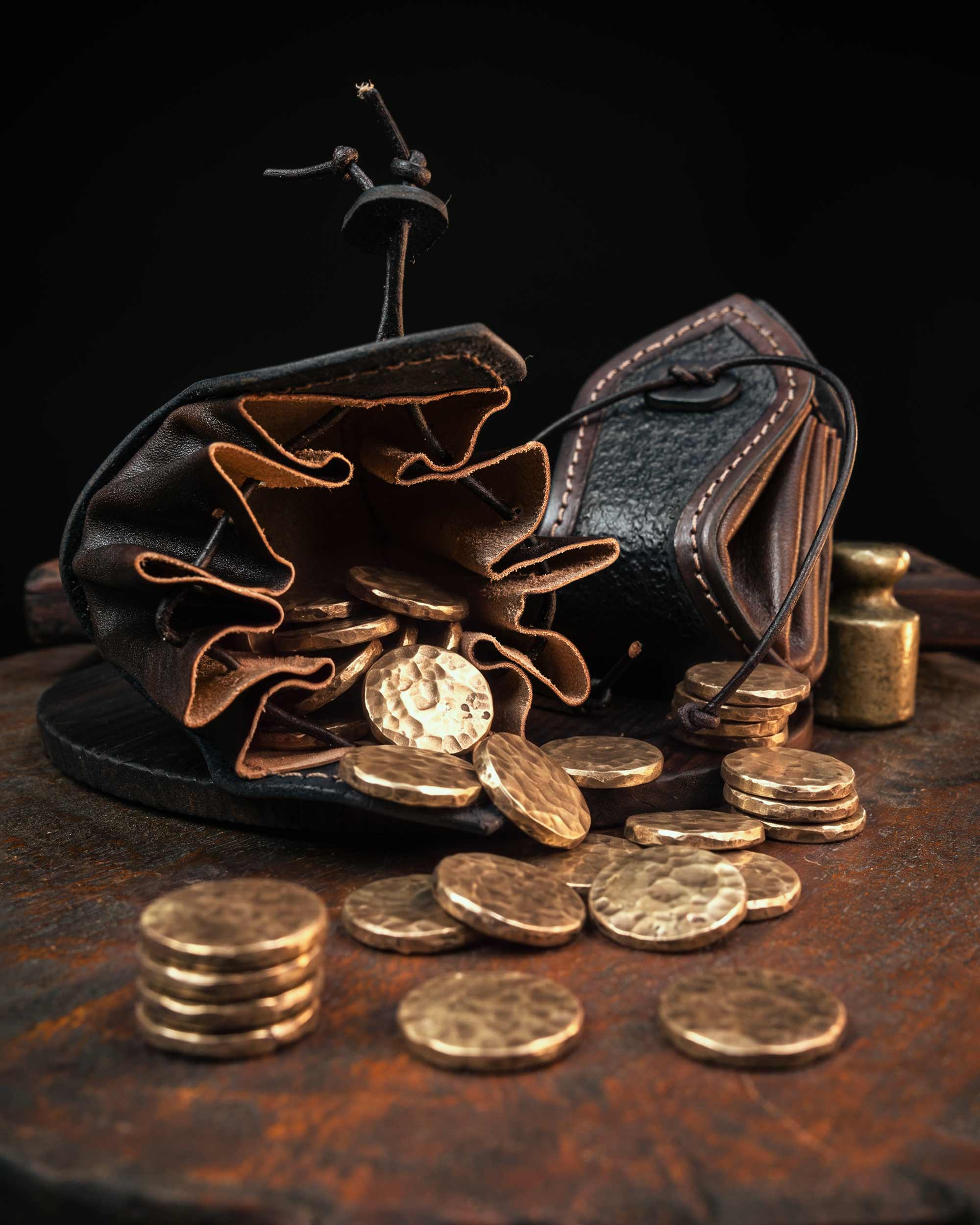 Leather Coin Pouch: Custom Color Drawstring Dice Bag